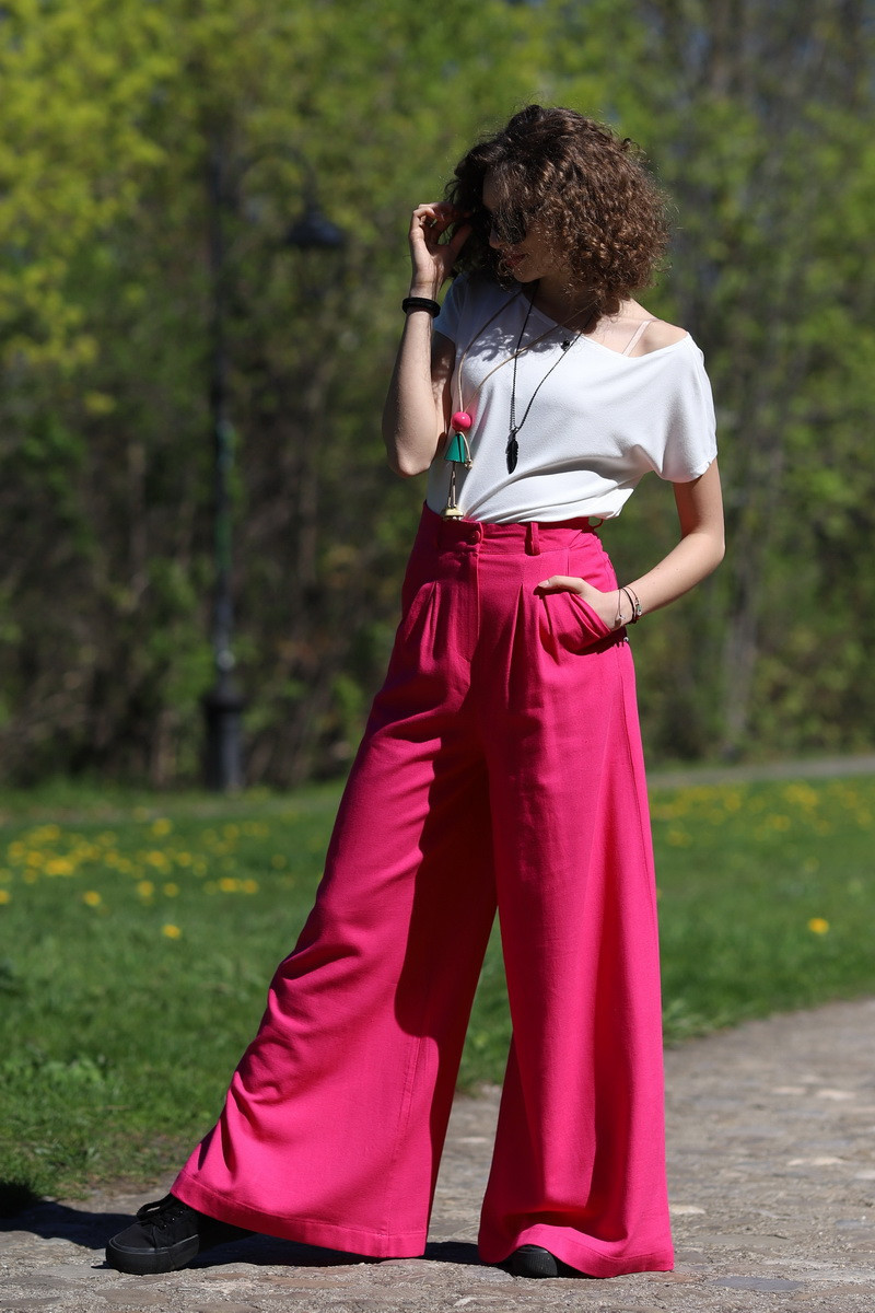 Joa Shop - cumpara online: Pantaloni de vara largi din in