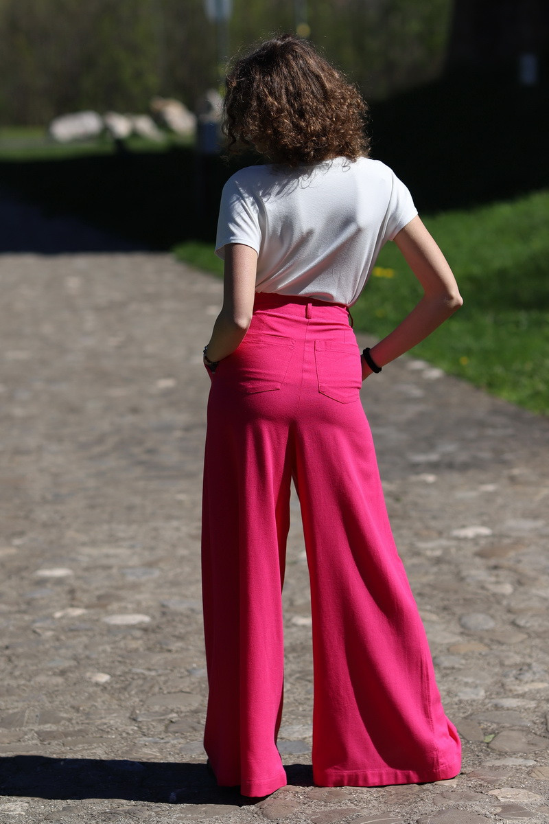 Joa Shop - cumpara online: Pantaloni de vara largi din in