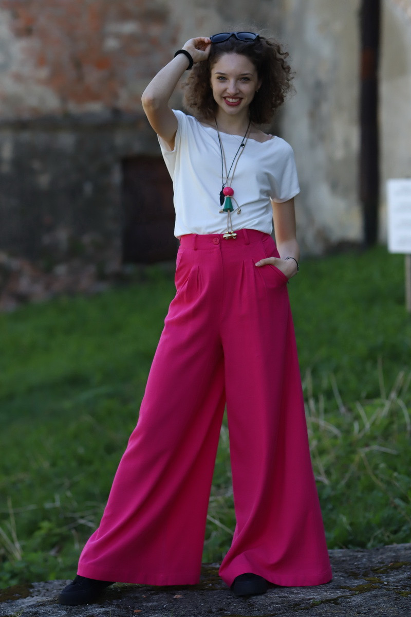 Joa Shop - cumpara online: Pantaloni de vara largi din in