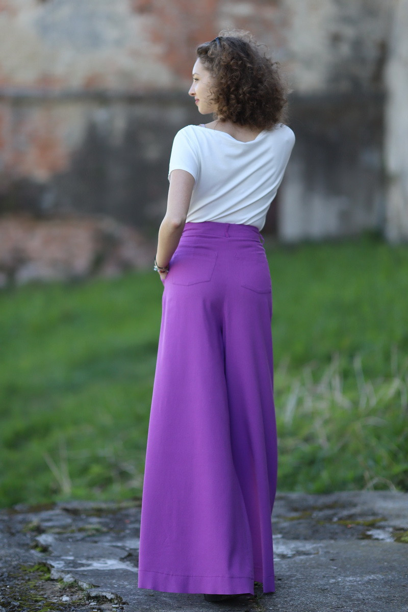 Joa Shop - cumpara online: Pantaloni de vara largi din in