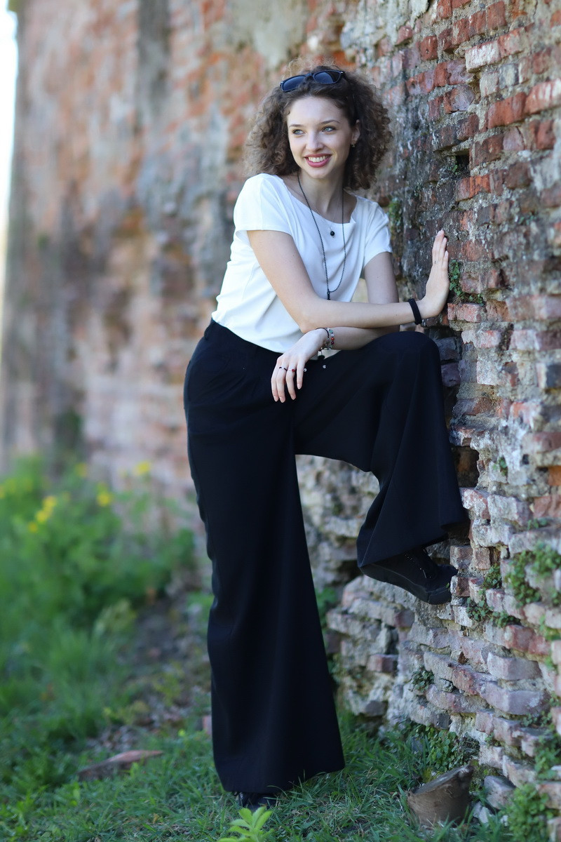 Joa Shop - cumpara online: Pantaloni de vara largi din in