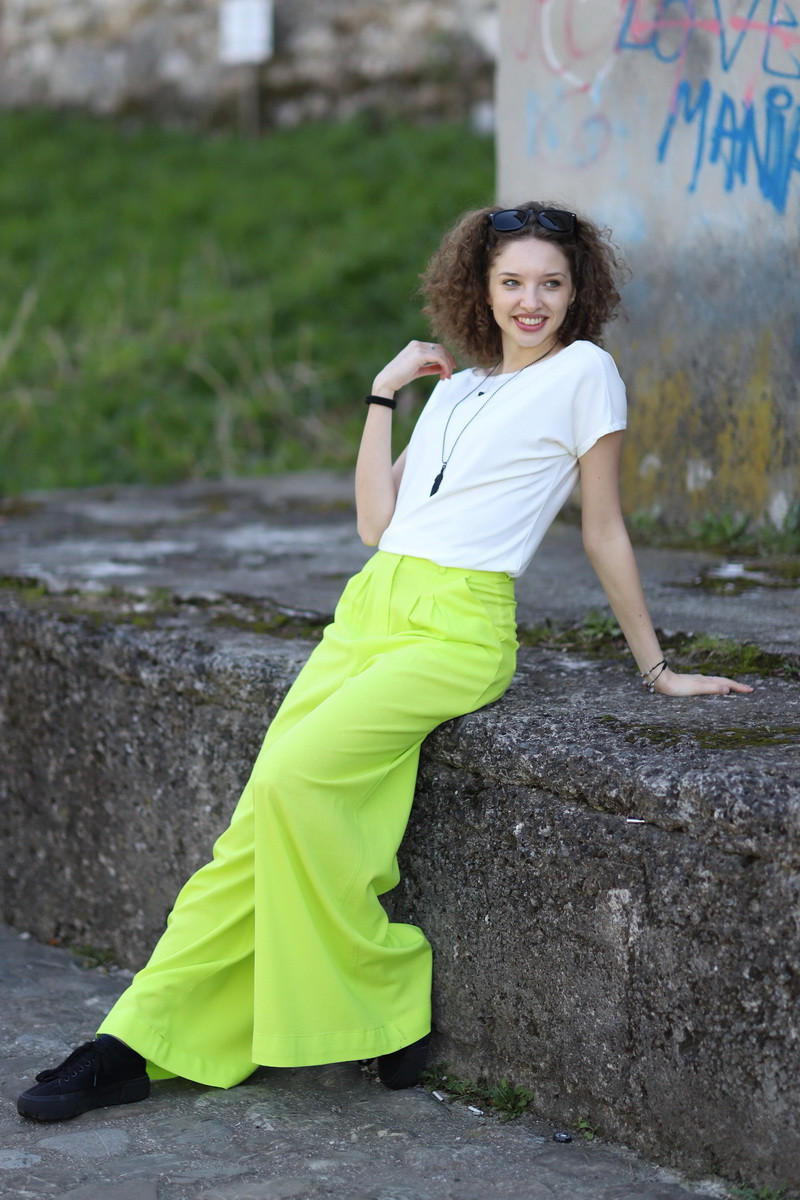 Joa Shop - cumpara online: Pantaloni de vara largi din in