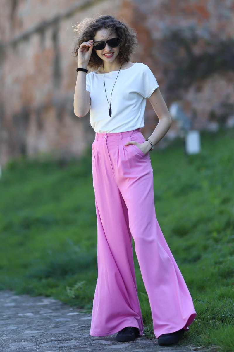 Joa Shop - cumpara online: Pantaloni de vara largi din in