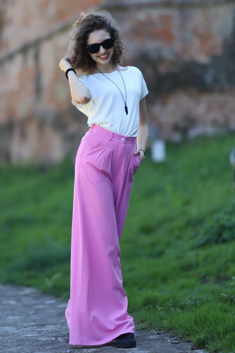 Joa Shop - cumpara online: Pantaloni de vara largi din in