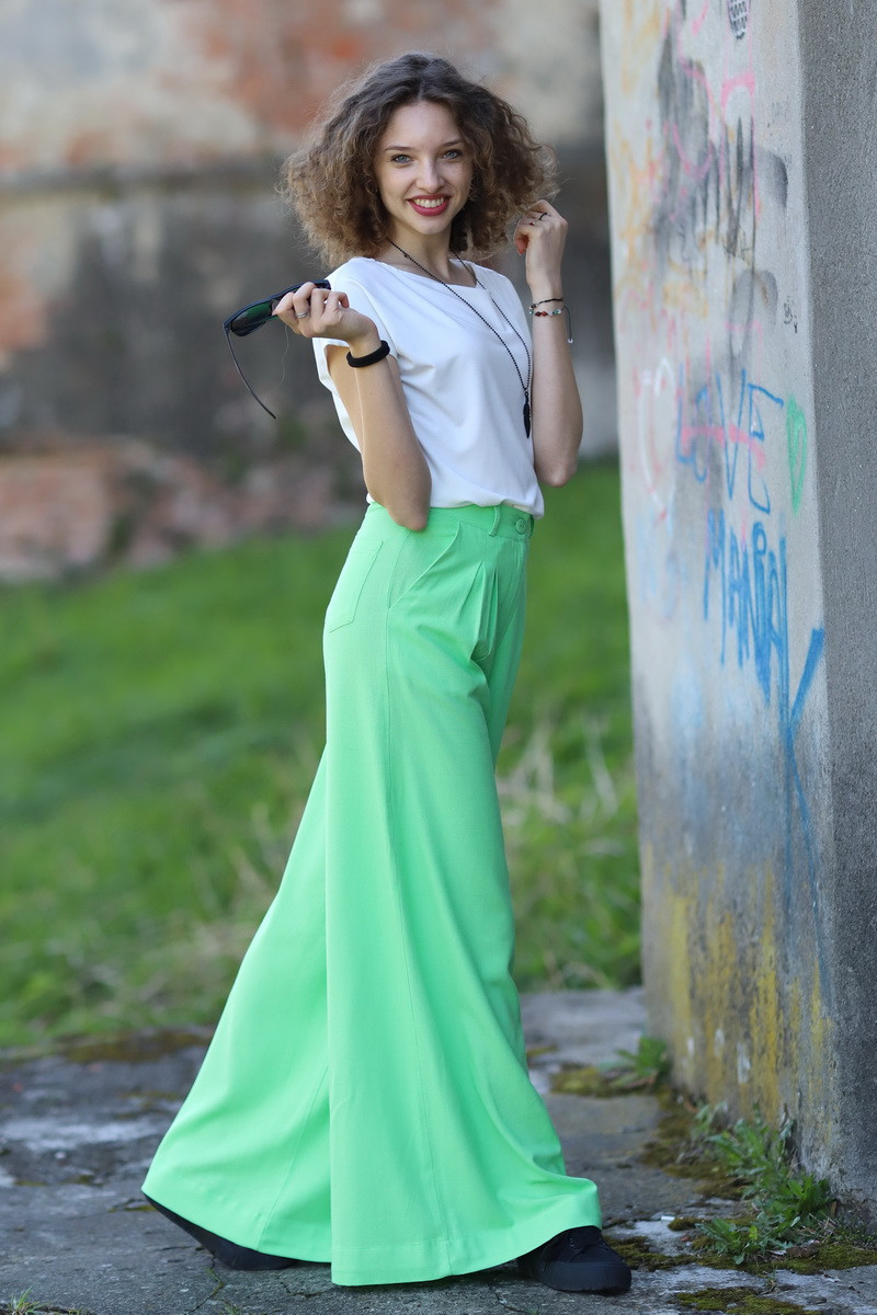 Joa Shop - cumpara online: Pantaloni de vara largi din in