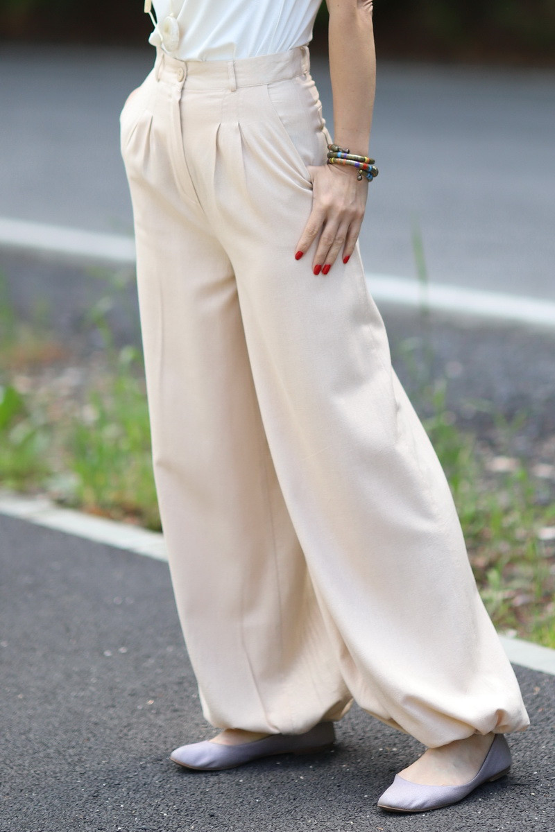 Joa Shop - cumpara online: Pantaloni de vara largi din in