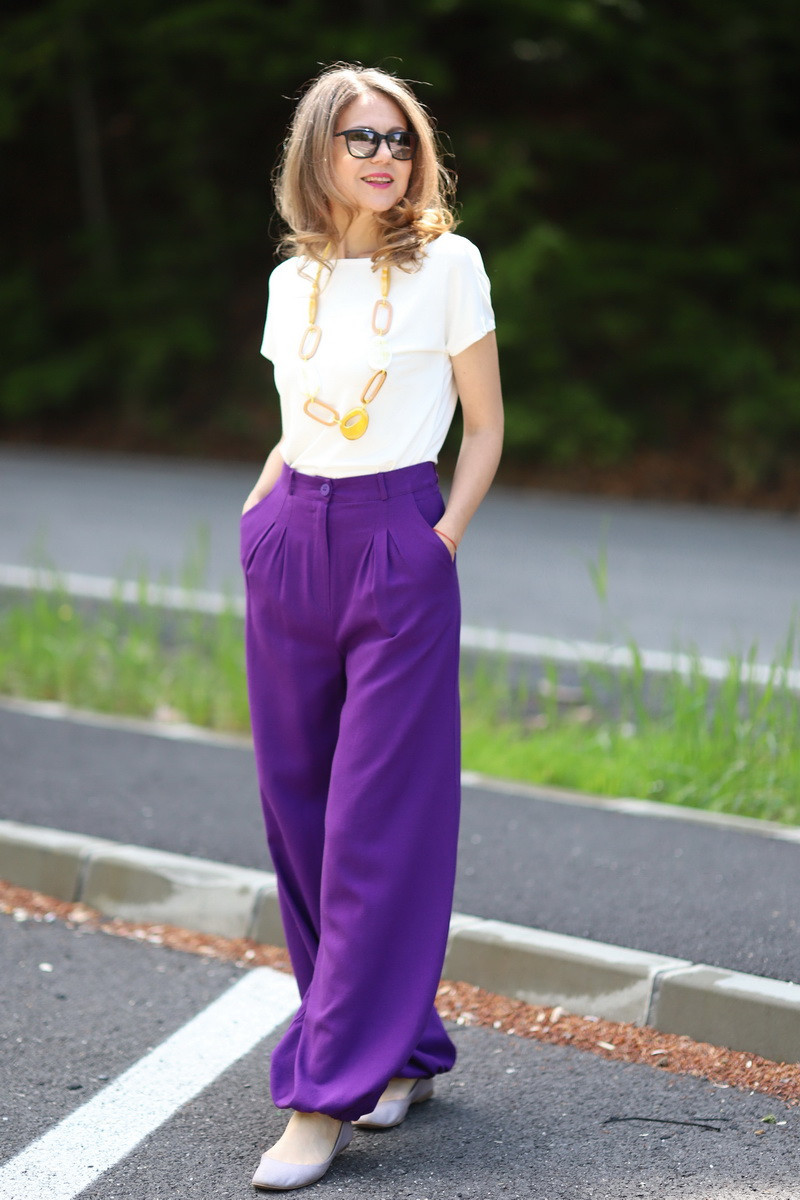 Joa Shop - cumpara online: Pantaloni de vara largi din in