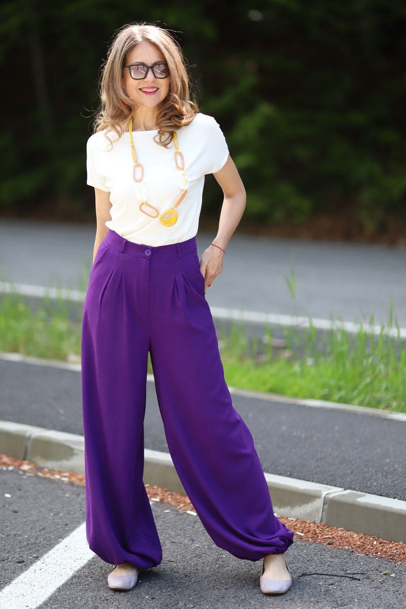 Joa Shop - cumpara online: Pantaloni de vara largi din in