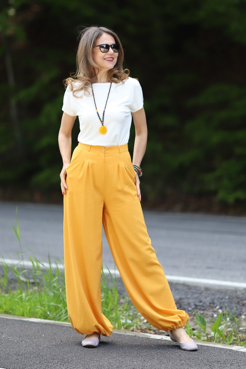 Joa Shop - cumpara online: Pantaloni de vara largi din in