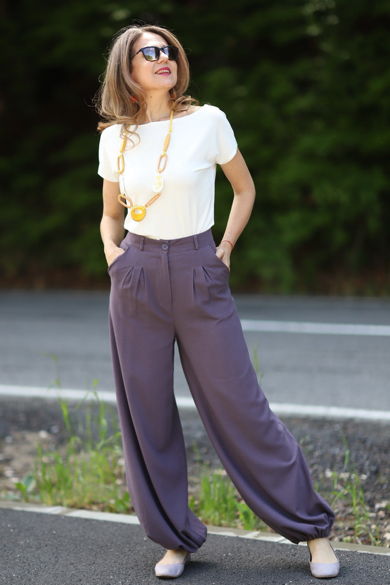 Joa Shop - cumpara online: Pantaloni de vara largi din in