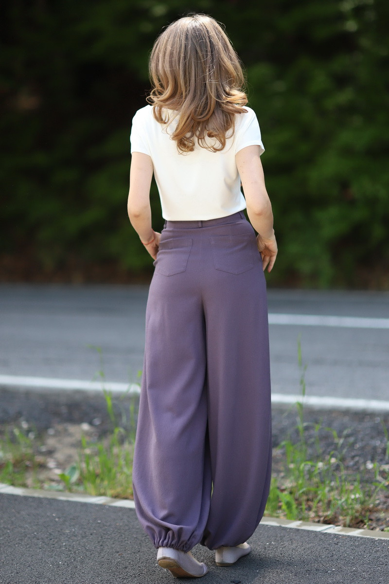 Joa Shop - cumpara online: Pantaloni de vara largi din in