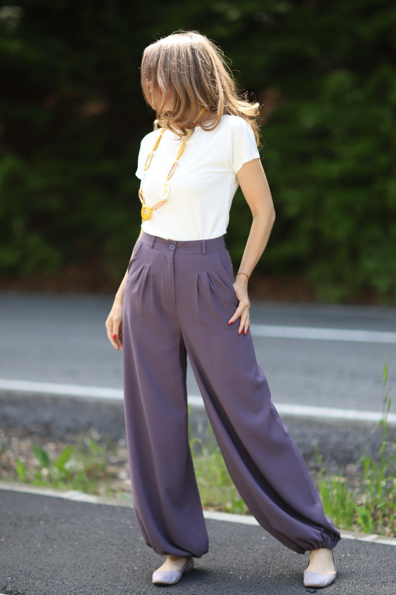 Joa Shop - cumpara online: Pantaloni de vara largi din in