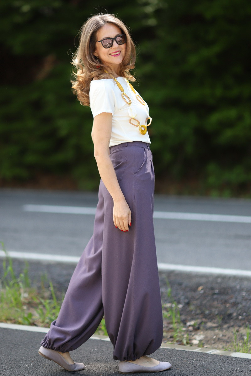 Joa Shop - cumpara online: Pantaloni de vara largi din in