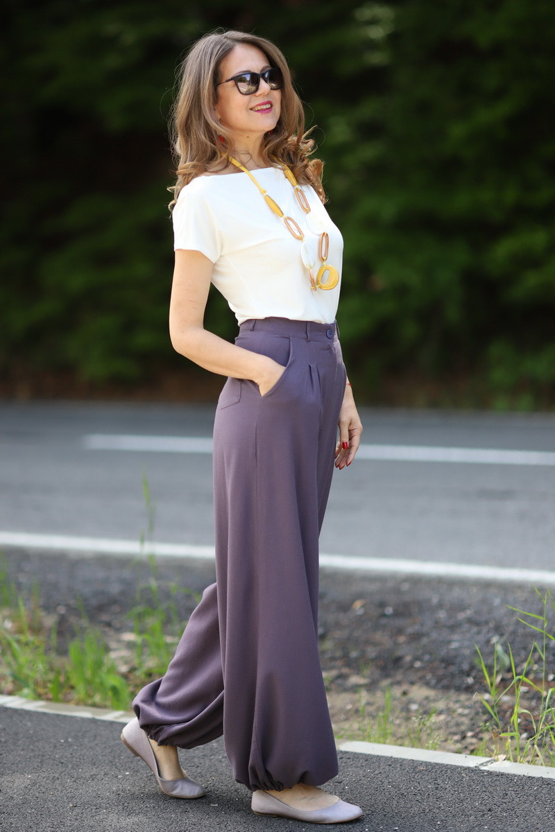 Joa Shop - cumpara online: Pantaloni de vara largi din in