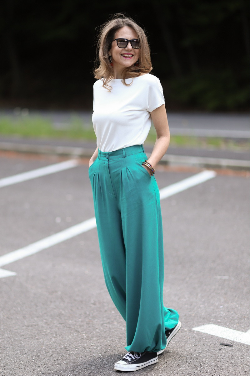 Joa Shop - cumpara online: Pantaloni de vara largi din in