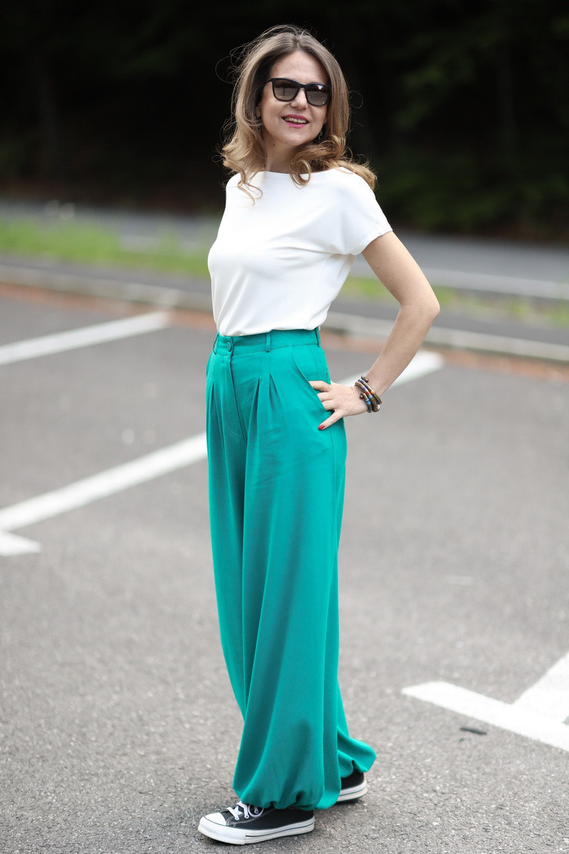 Joa Shop - cumpara online: Pantaloni de vara largi din in