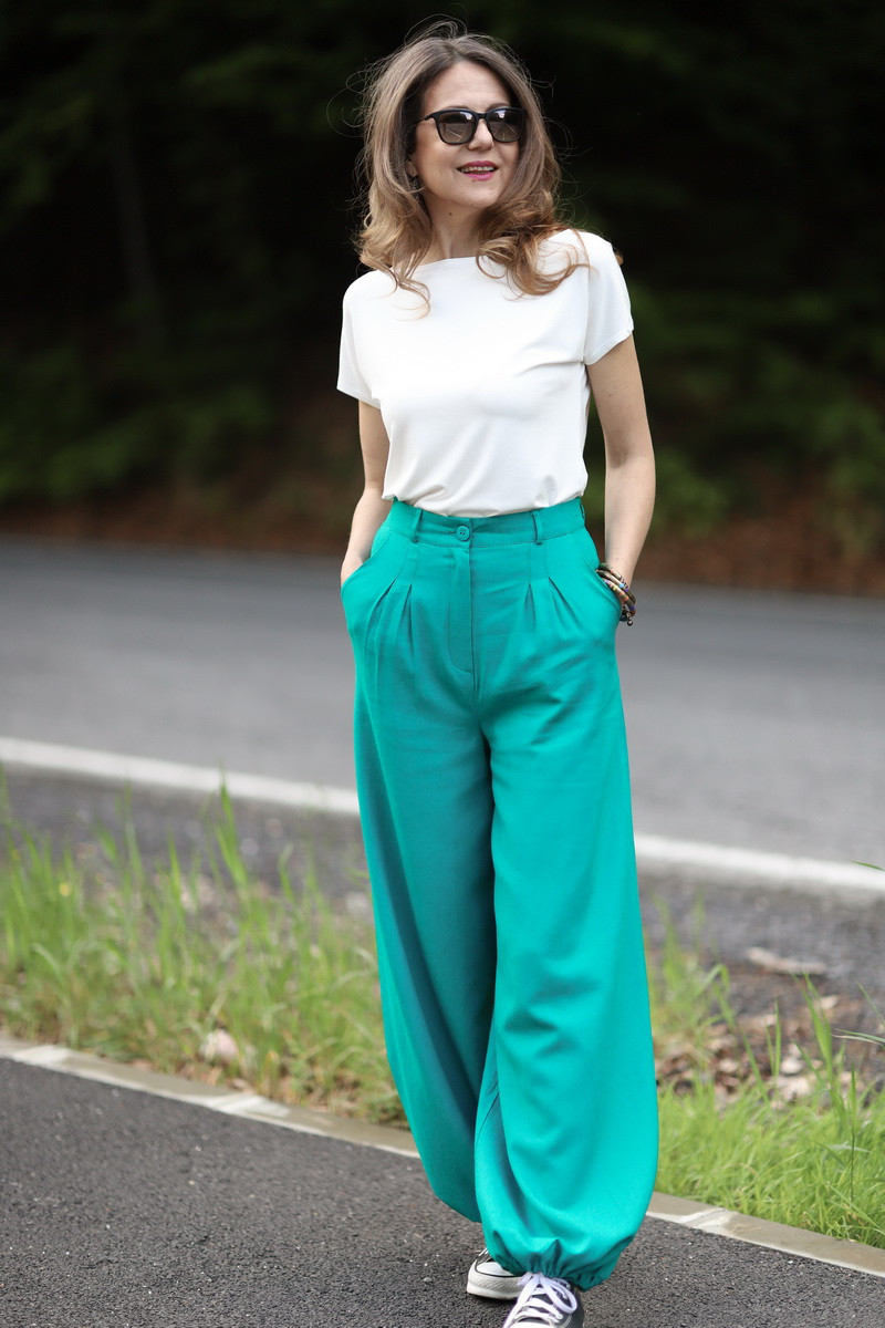 Joa Shop - cumpara online: Pantaloni de vara largi din in