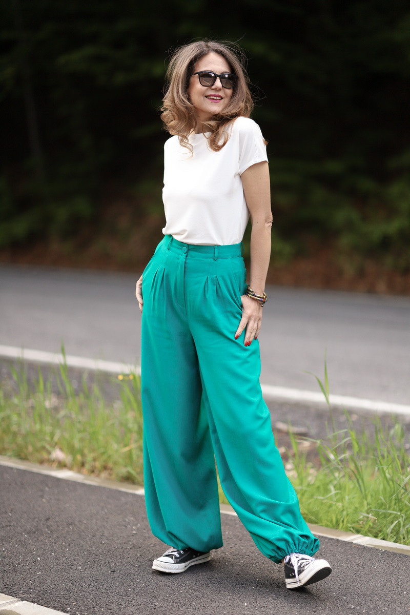 Joa Shop - cumpara online: Pantaloni de vara largi din in