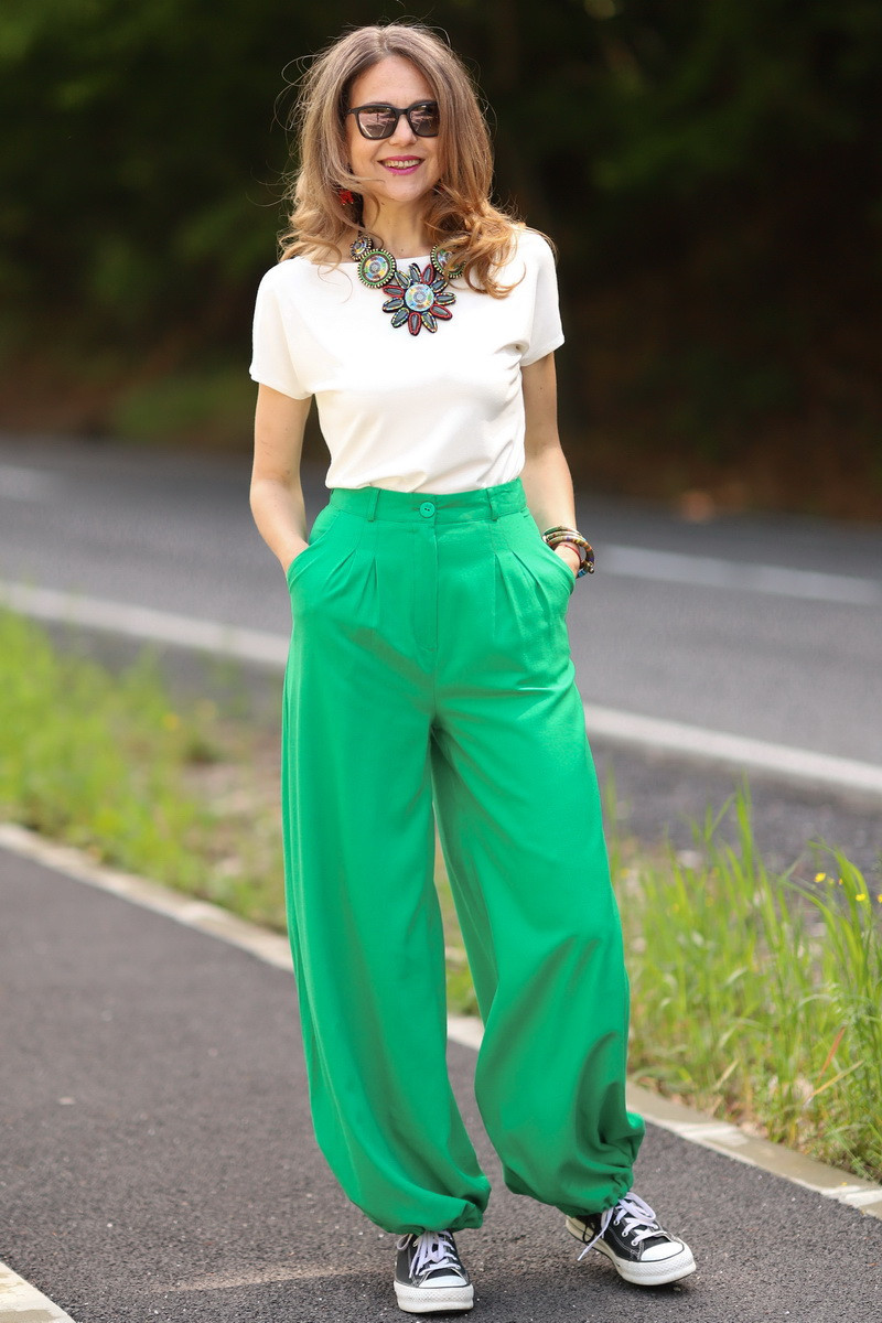 Joa Shop - cumpara online: Pantaloni de vara largi din in