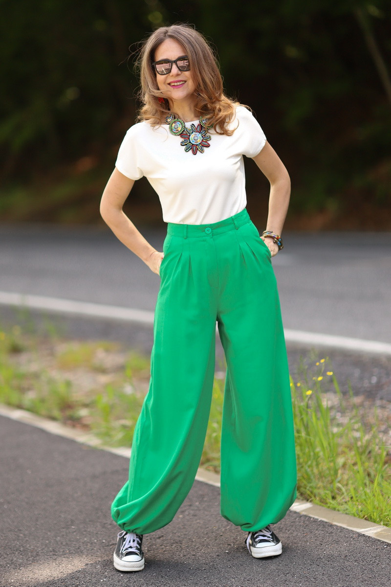 Joa Shop - cumpara online: Pantaloni de vara largi din in