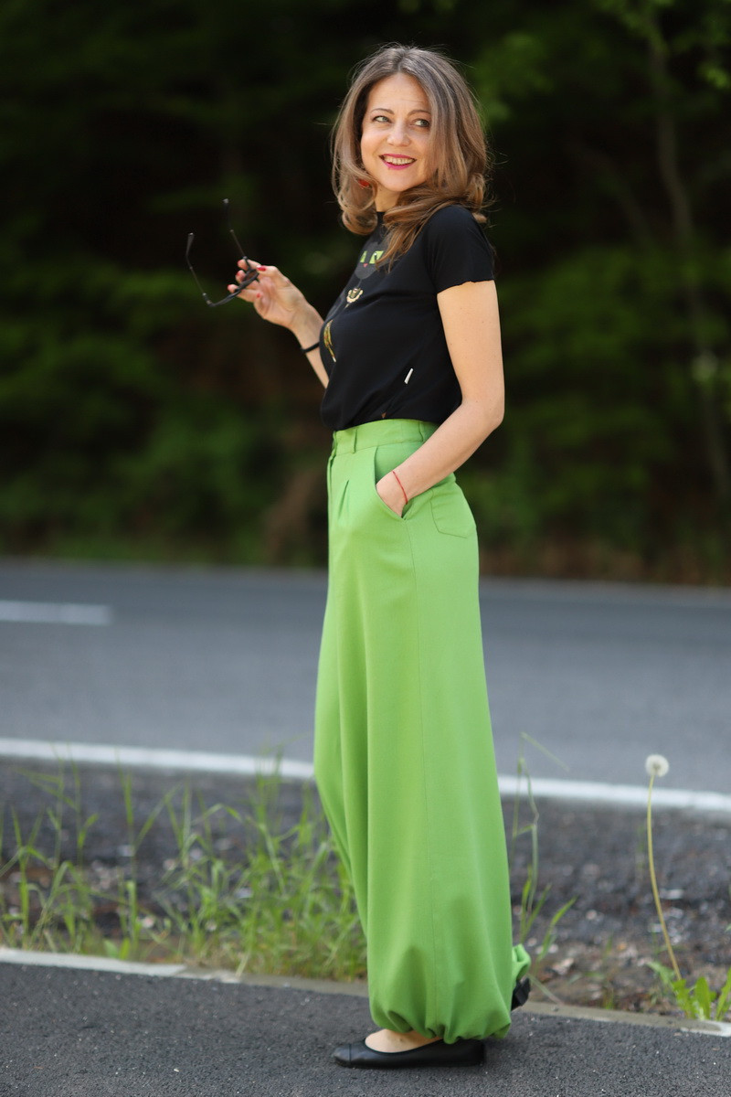 Joa Shop - cumpara online: Pantaloni de vara largi din in