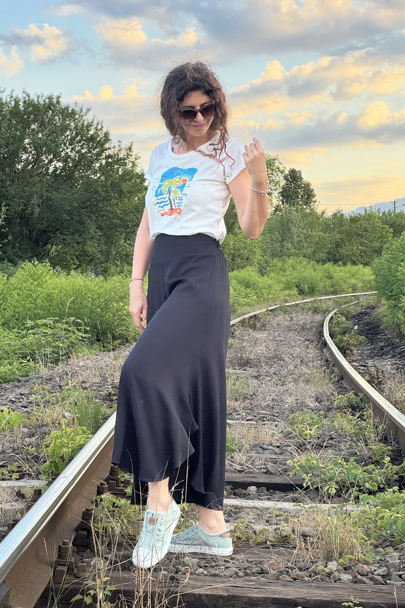 Joa Shop - cumpara online: Pantaloni de vara largi din in