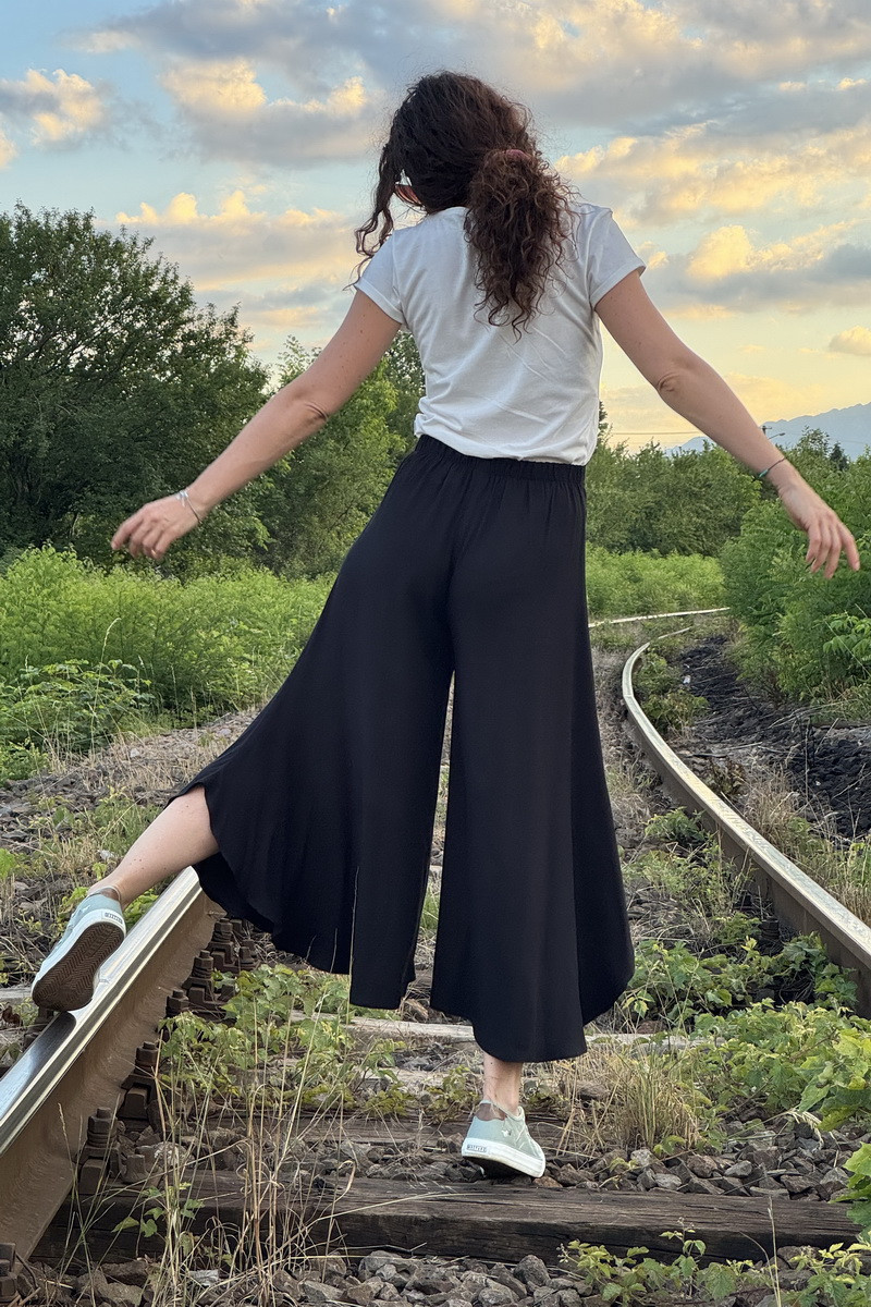 Joa Shop - cumpara online: Pantaloni de vara largi din in