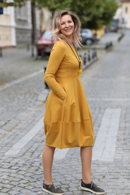 Rochie casual din bumbac uni