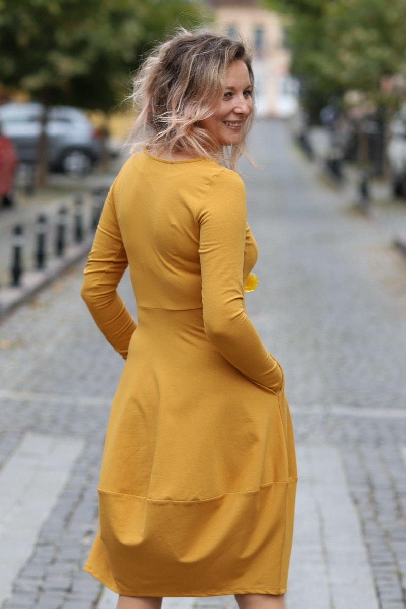 Rochie casual din bumbac uni