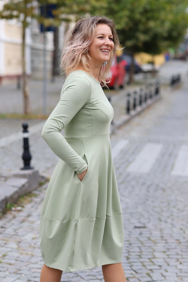 Rochie casual din bumbac uni