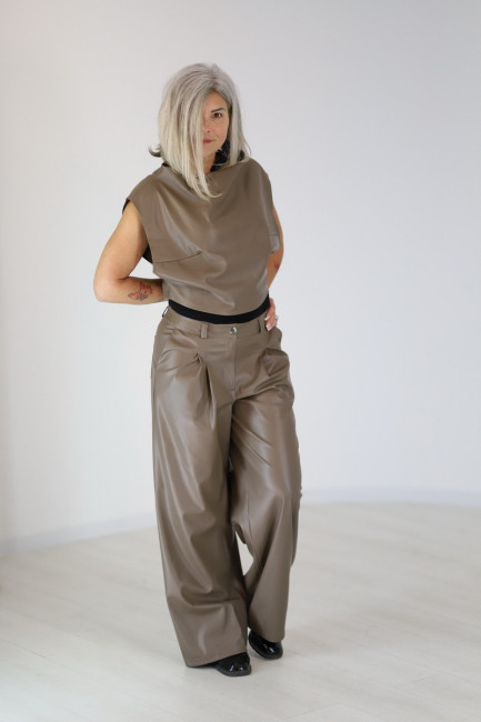 Pantaloni Mora greige
