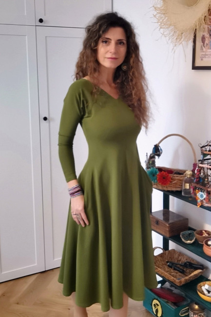 Rochie Emilia kaki deschis