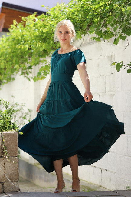 Rochie Irene verde petrol