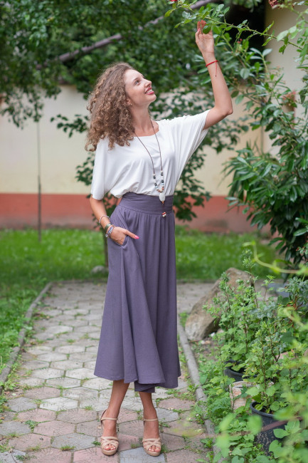 Fusta Carmen cu in, mov prafuit