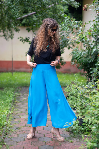 Joa Shop - cumpara online: Pantaloni de vara largi din in