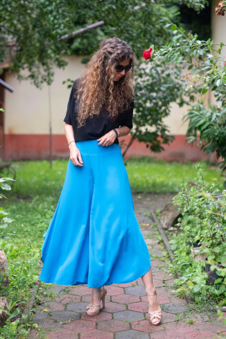 Joa Shop - cumpara online: Pantaloni de vara largi din in