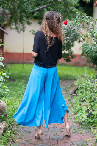 Joa Shop - cumpara online: Pantaloni de vara largi din in