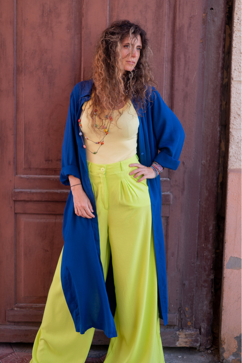 Joa Shop - cumpara online: Pantaloni de vara largi din in