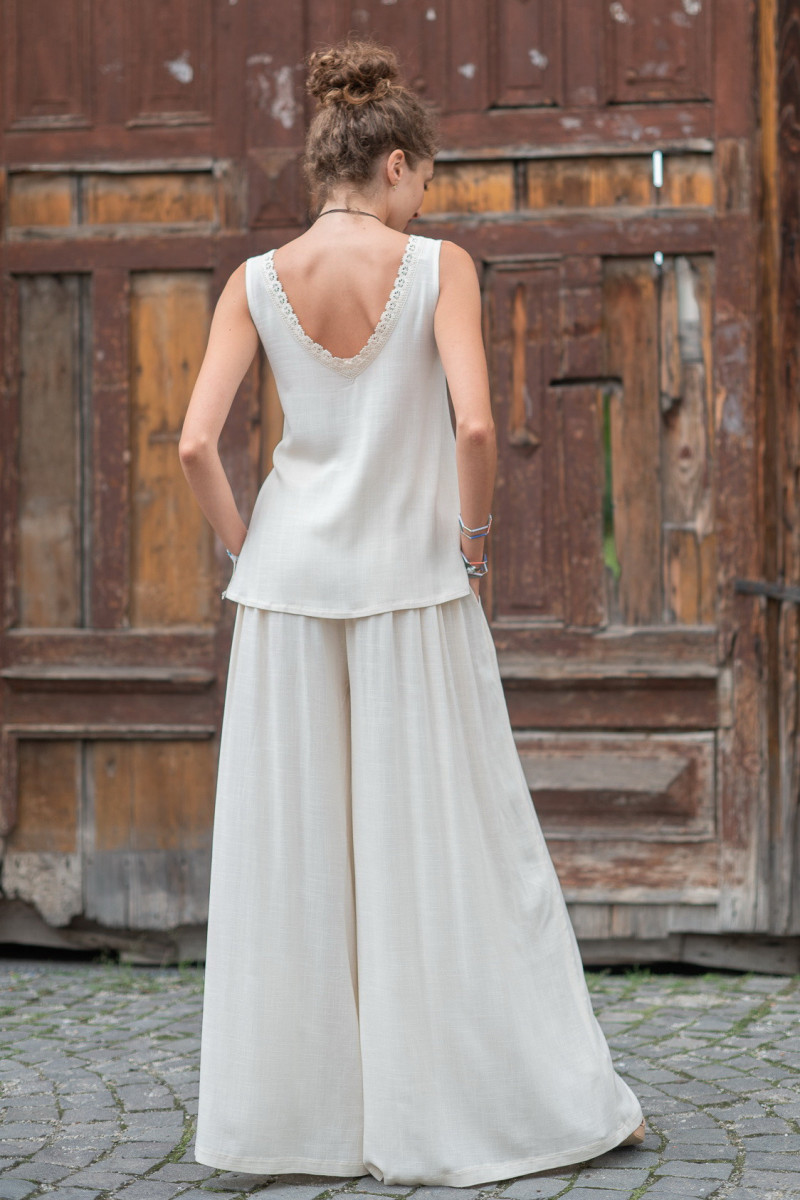 Joa Shop - cumpara online: Pantaloni de vara largi din in