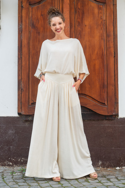 Pantaloni Demetra crem