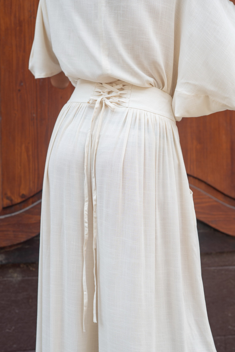 Joa Shop - cumpara online: Pantaloni de vara largi din in