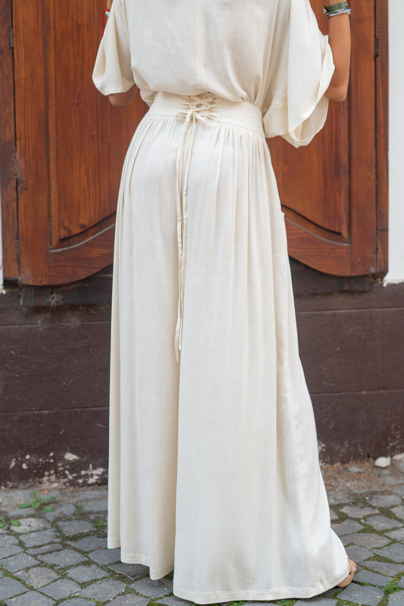 Joa Shop - cumpara online: Pantaloni de vara largi din in