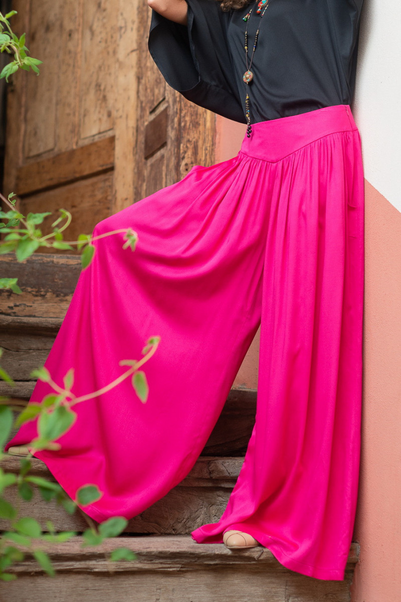 Joa Shop - cumpara online: Pantaloni de vara largi din in