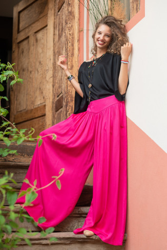 Joa Shop - cumpara online: Pantaloni de vara largi din in