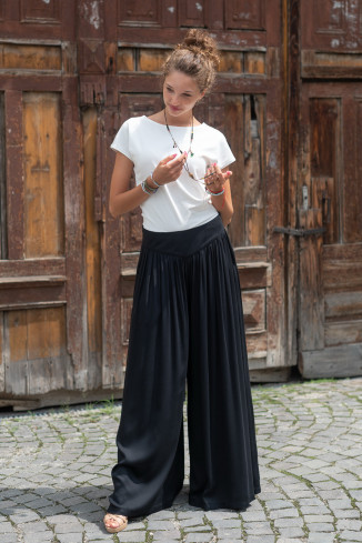 Joa Shop - cumpara online: Pantaloni de vara largi din in