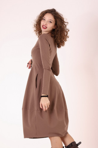 Rochie casual din bumbac uni