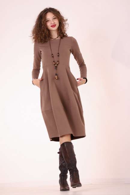 Rochie casual din bumbac uni