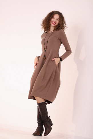 Rochie casual din bumbac uni