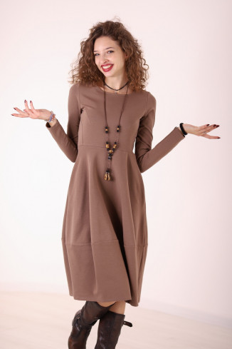 Rochie casual din bumbac uni