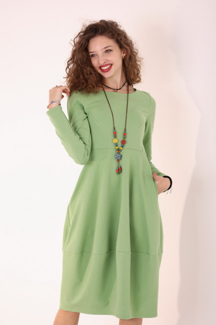 Rochie casual din bumbac uni